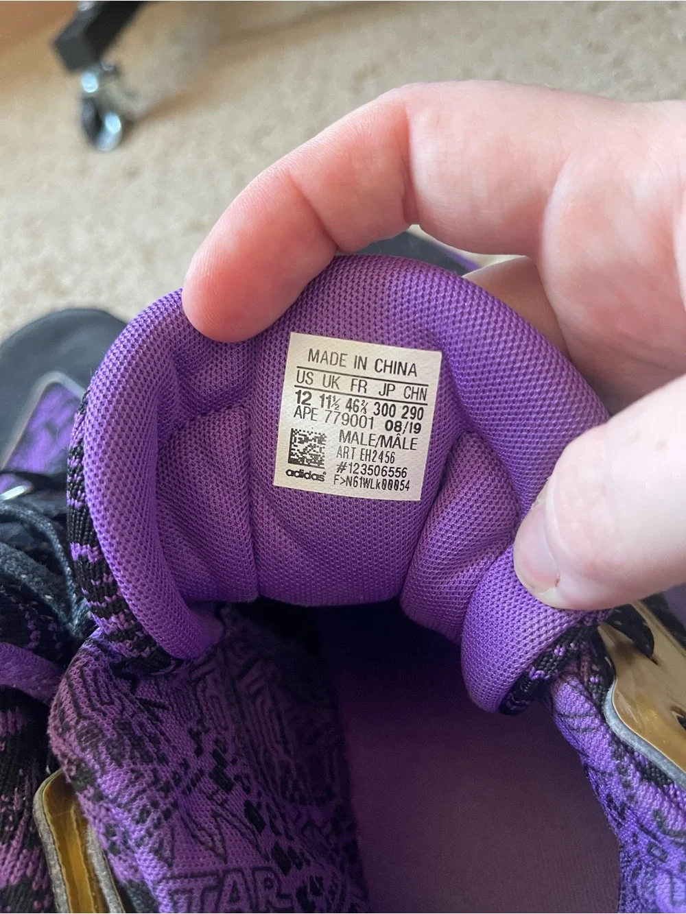 adidas Harden Vol 4 Star Wars Lightsaber Mace Windu Purple Sneakers Men’s 12